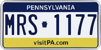 PA license plate MRS1177