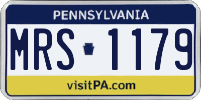 PA license plate MRS1179