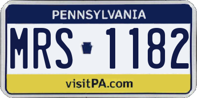 PA license plate MRS1182