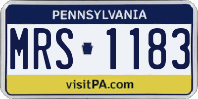 PA license plate MRS1183