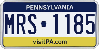 PA license plate MRS1185