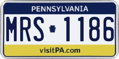 PA license plate MRS1186