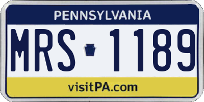 PA license plate MRS1189