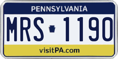 PA license plate MRS1190
