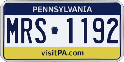 PA license plate MRS1192
