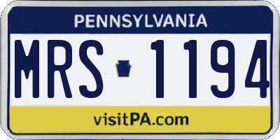 PA license plate MRS1194