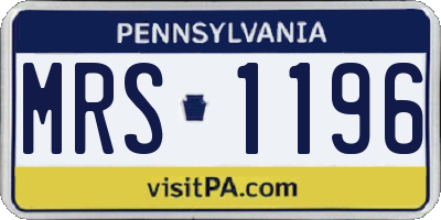 PA license plate MRS1196