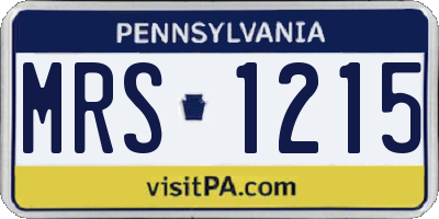 PA license plate MRS1215