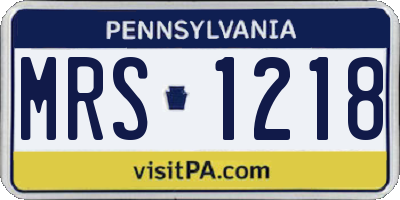 PA license plate MRS1218