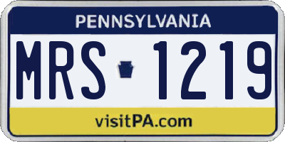 PA license plate MRS1219