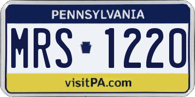 PA license plate MRS1220