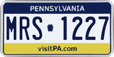 PA license plate MRS1227