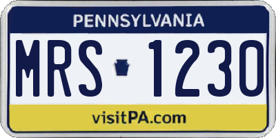 PA license plate MRS1230