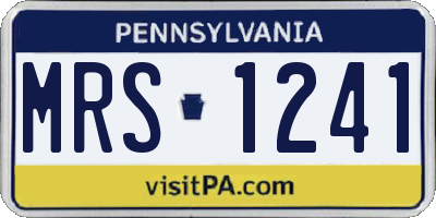 PA license plate MRS1241