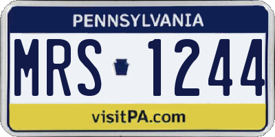 PA license plate MRS1244