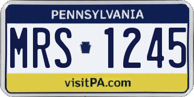 PA license plate MRS1245