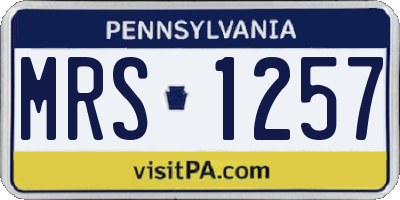 PA license plate MRS1257