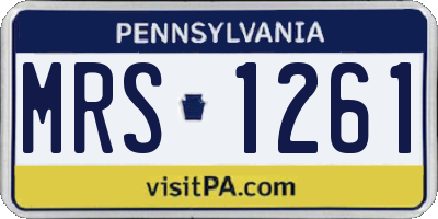 PA license plate MRS1261