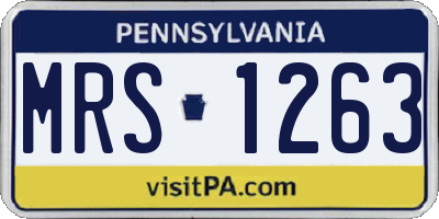 PA license plate MRS1263