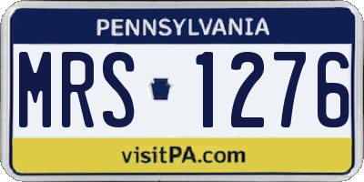PA license plate MRS1276