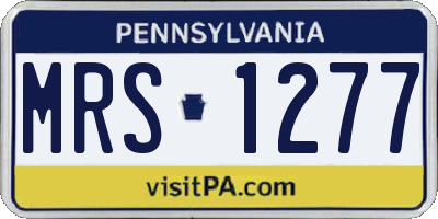 PA license plate MRS1277