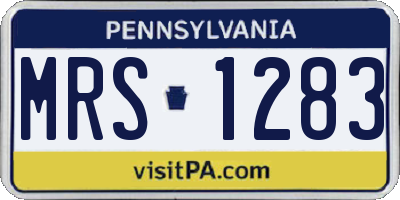 PA license plate MRS1283