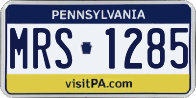 PA license plate MRS1285