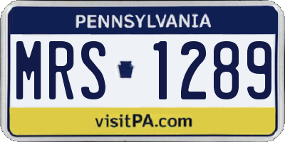 PA license plate MRS1289
