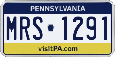 PA license plate MRS1291