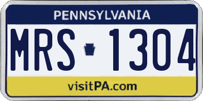 PA license plate MRS1304