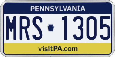 PA license plate MRS1305