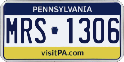 PA license plate MRS1306