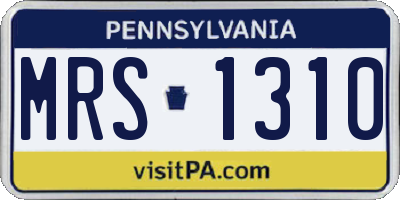 PA license plate MRS1310