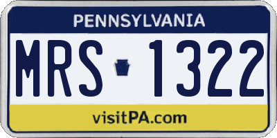 PA license plate MRS1322