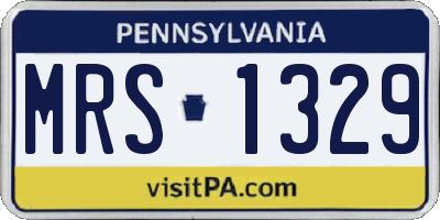 PA license plate MRS1329