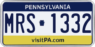 PA license plate MRS1332