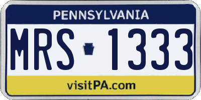 PA license plate MRS1333