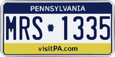 PA license plate MRS1335
