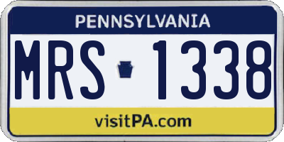 PA license plate MRS1338