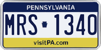 PA license plate MRS1340