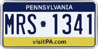 PA license plate MRS1341
