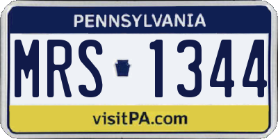 PA license plate MRS1344