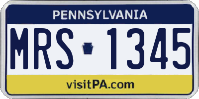 PA license plate MRS1345