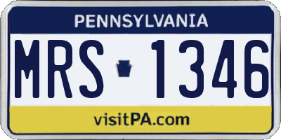 PA license plate MRS1346