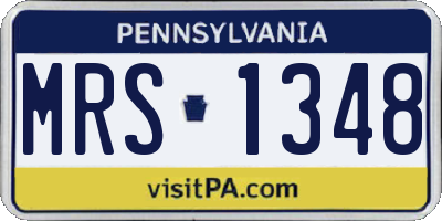 PA license plate MRS1348