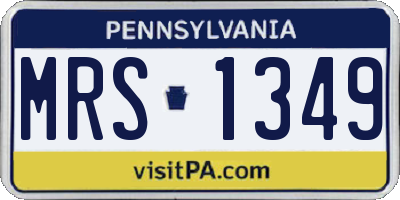 PA license plate MRS1349