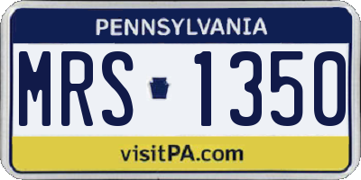 PA license plate MRS1350
