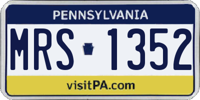 PA license plate MRS1352