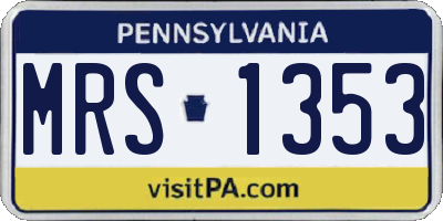 PA license plate MRS1353