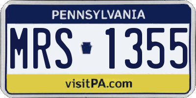 PA license plate MRS1355